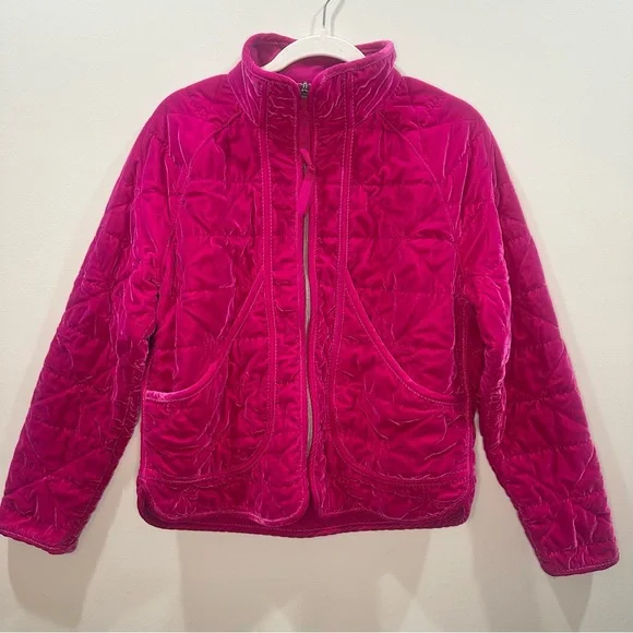 Calia Carrie Underwood Hot Pink Velvet Quilted Full-Zip Pockets Jacket, Medium - Picture 3 of 14